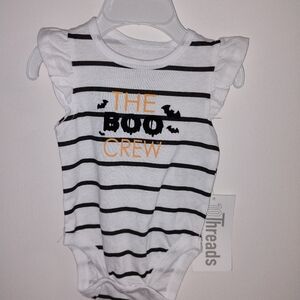 Black And White Striped 0-3mo Onesie